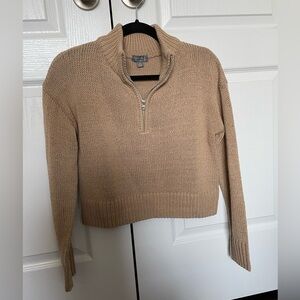Knit quarter zip sweater